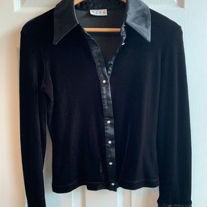 Black Velvet Button Up